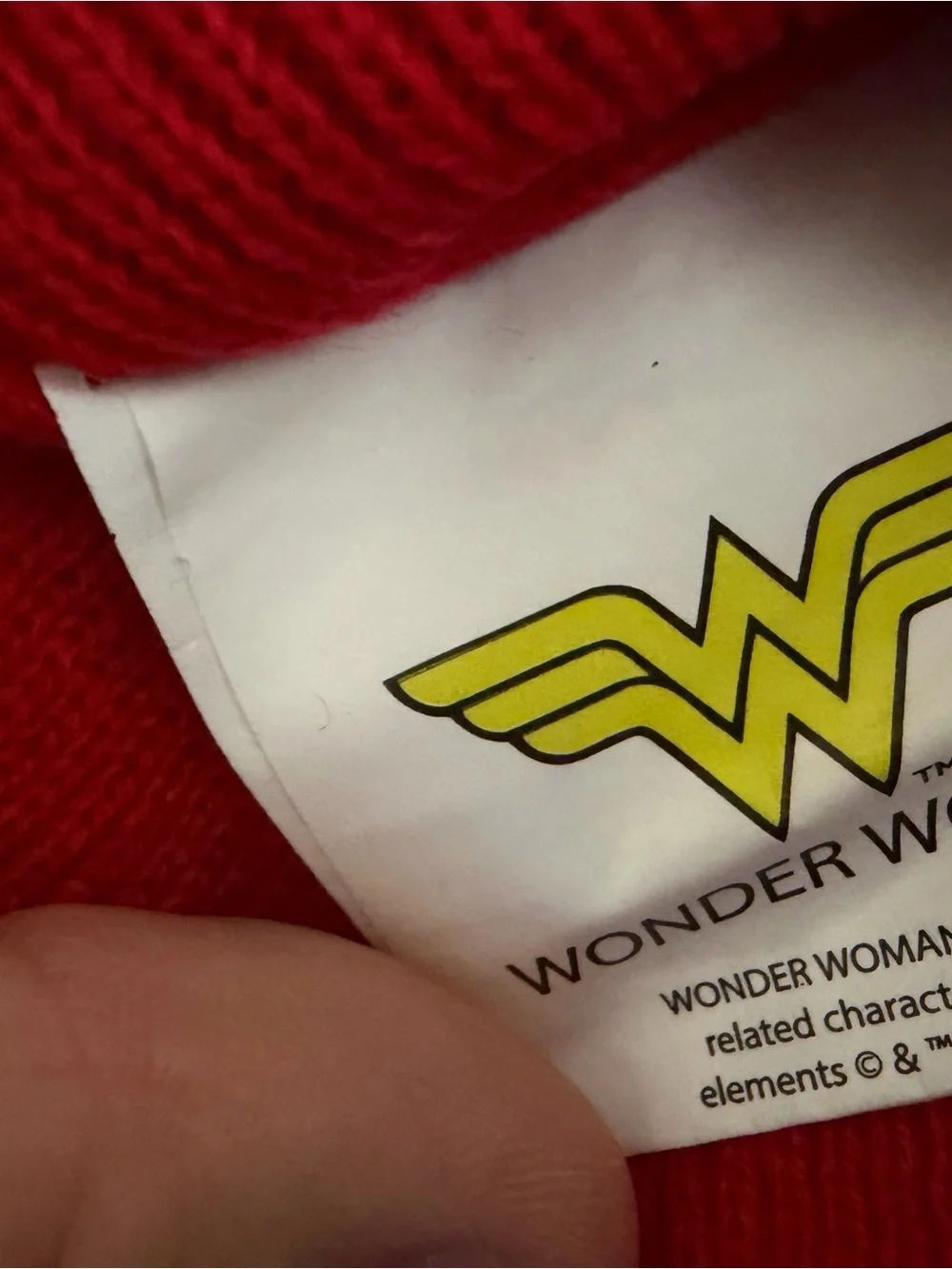 Wonder Woman Gold Emblem Knit Beanie - Red/Blue/White